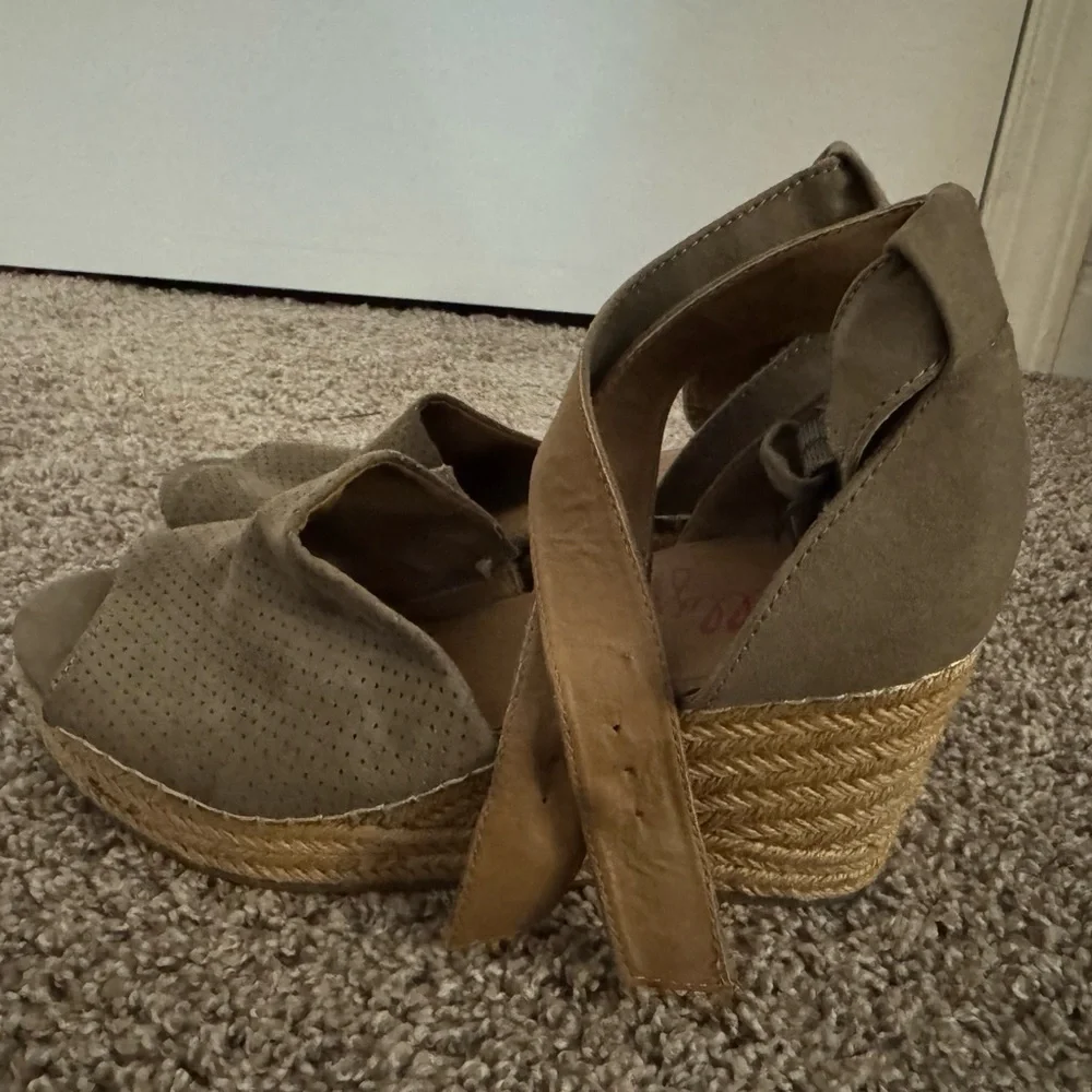 Jellypop Tan Espadrille Wedge Sandals